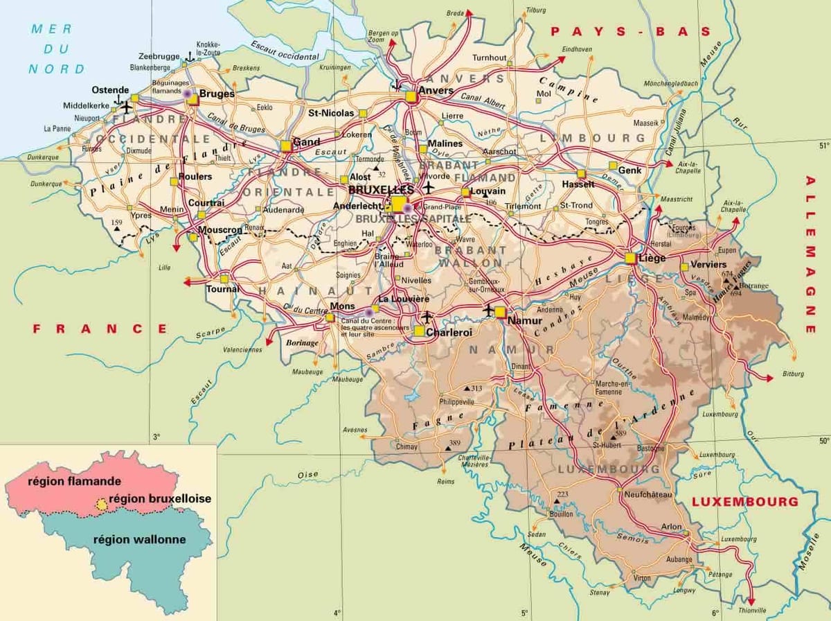 Mappa delle ardenne, Belgio