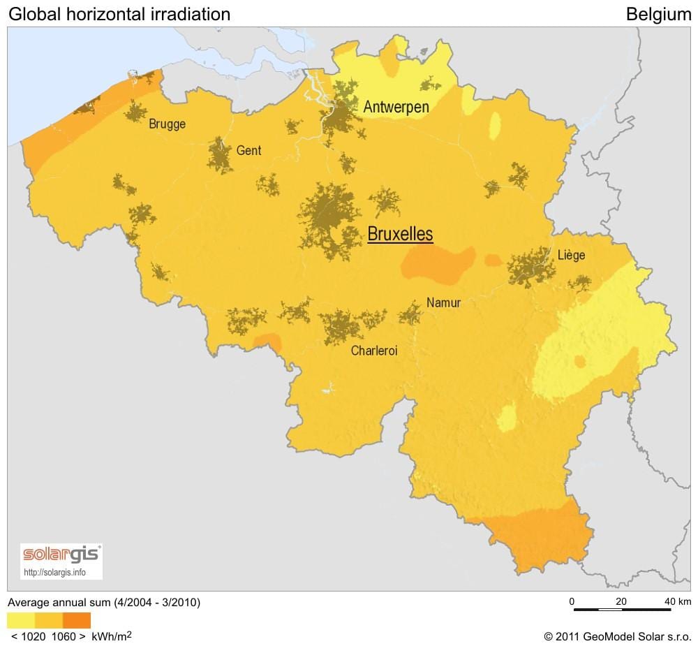 Mappa di Belgio clima