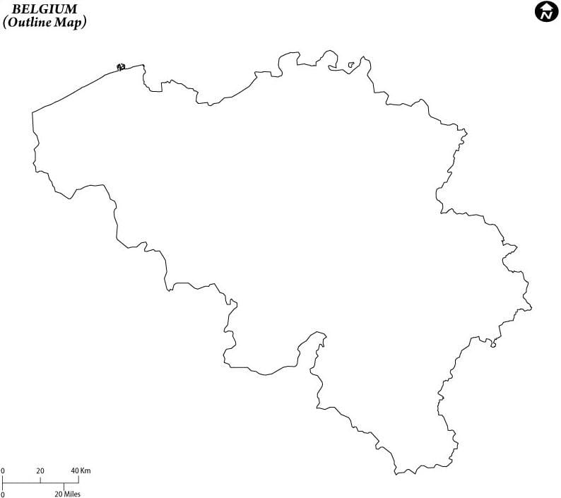 mappa vuota del Belgio