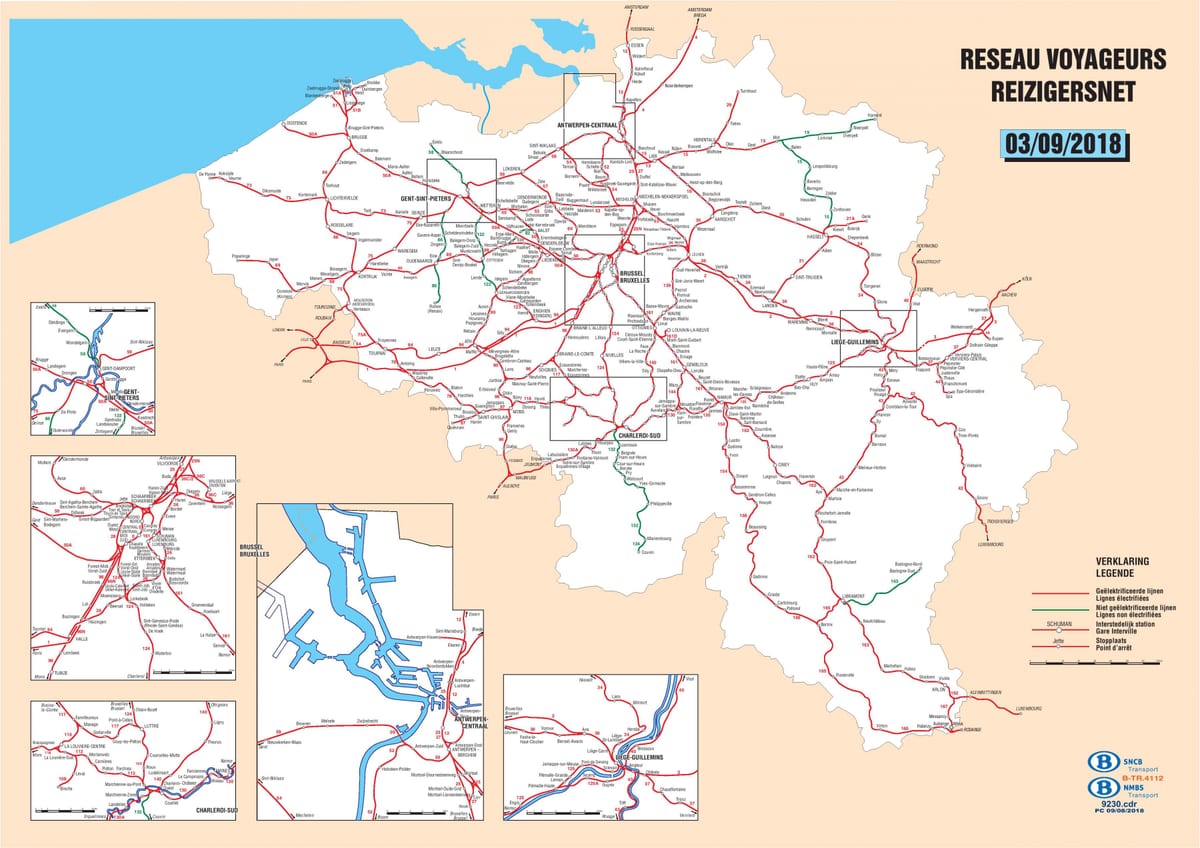 Belgio stazioni ferroviarie mappa