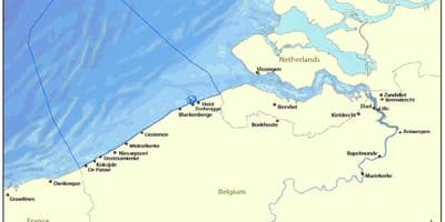 Mappa di Belgio costa