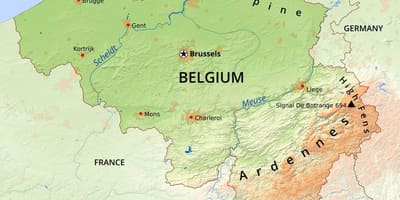 Mappa di Belgio geografia
