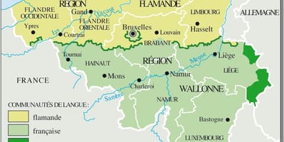 Di lingua francese del Belgio mappa