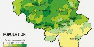 Mappa di Belgio popolazione