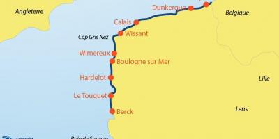 Mappa di Belgio spiagge